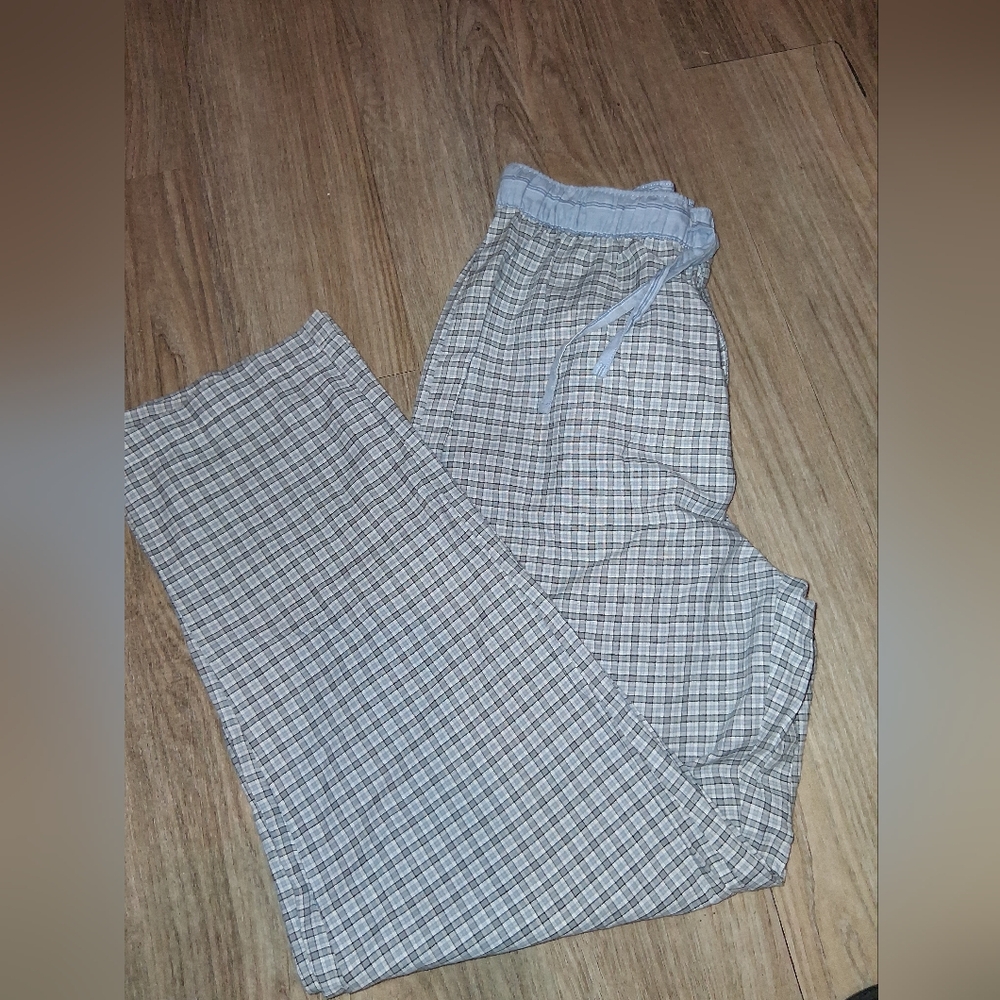 Basic Editions Men's Blue Checkered Pajama Pants